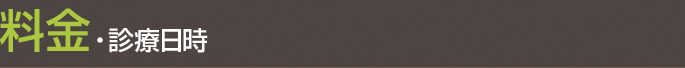 料金・診療日時